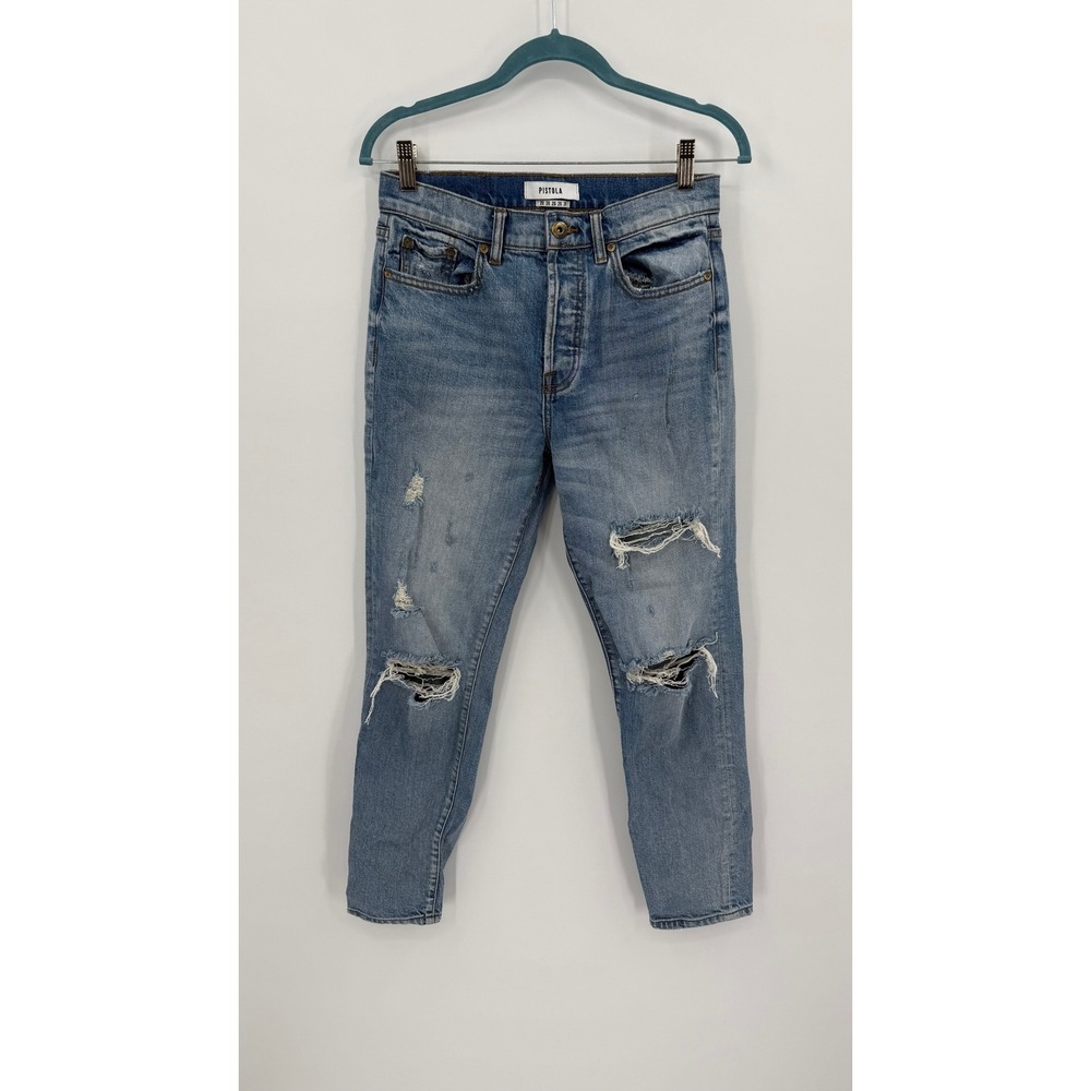 Pistola Women Distressed High Rise Skinny Jeans Medium Wash Blue Size 26 P6027AA